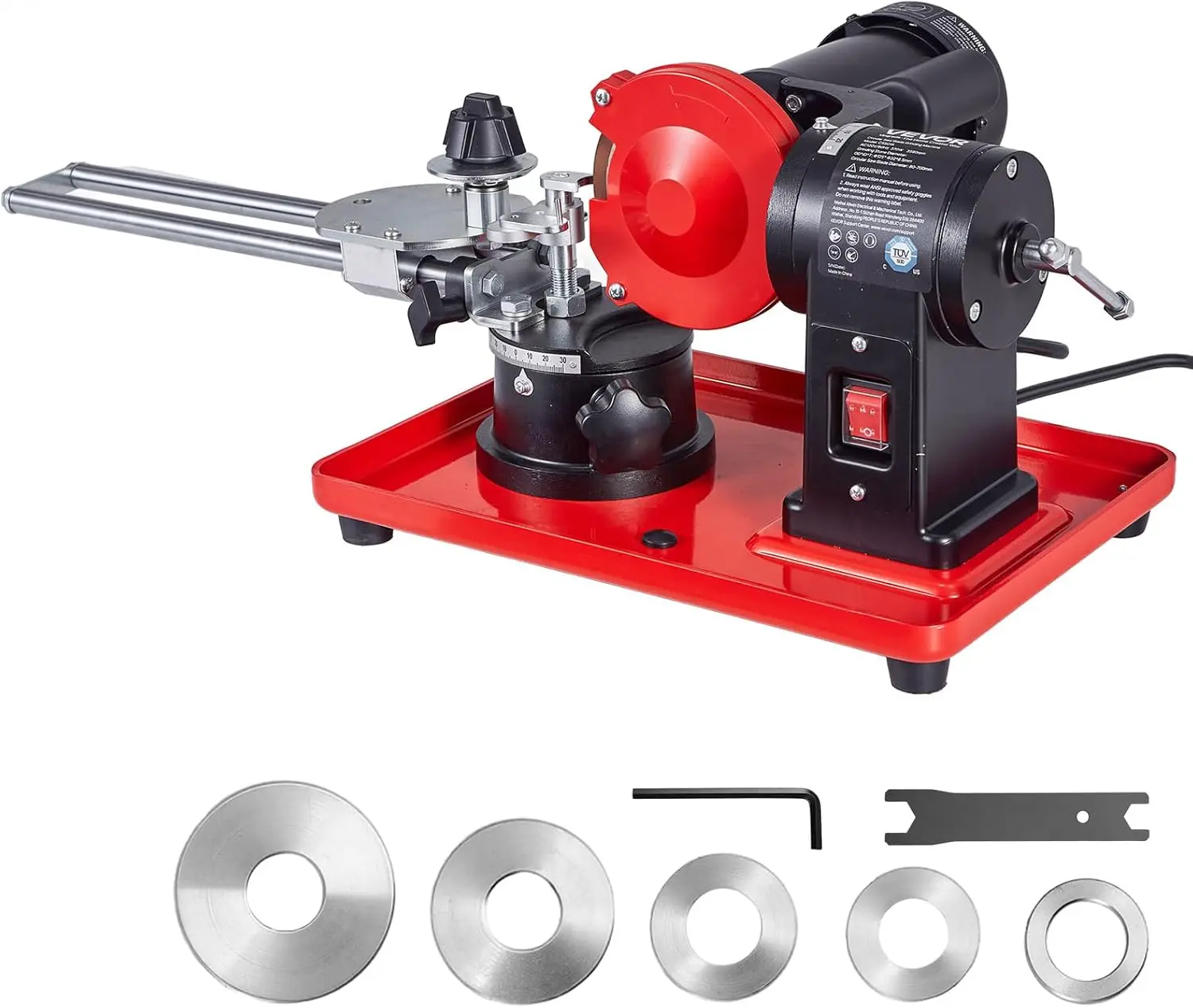 Circular Saw Blade Sharpener, 370W 3590RPM Rotary Angle Mill Grinder Sharpening Machine with 5" Grinding Wheel & 6 Saw Centering
Circular Saw Blade Sharpener, 370W 3590RPM Rotary Angle Mill Grinder Sharpening Machine with 5" Grinding Wheel & 6 Saw Centering