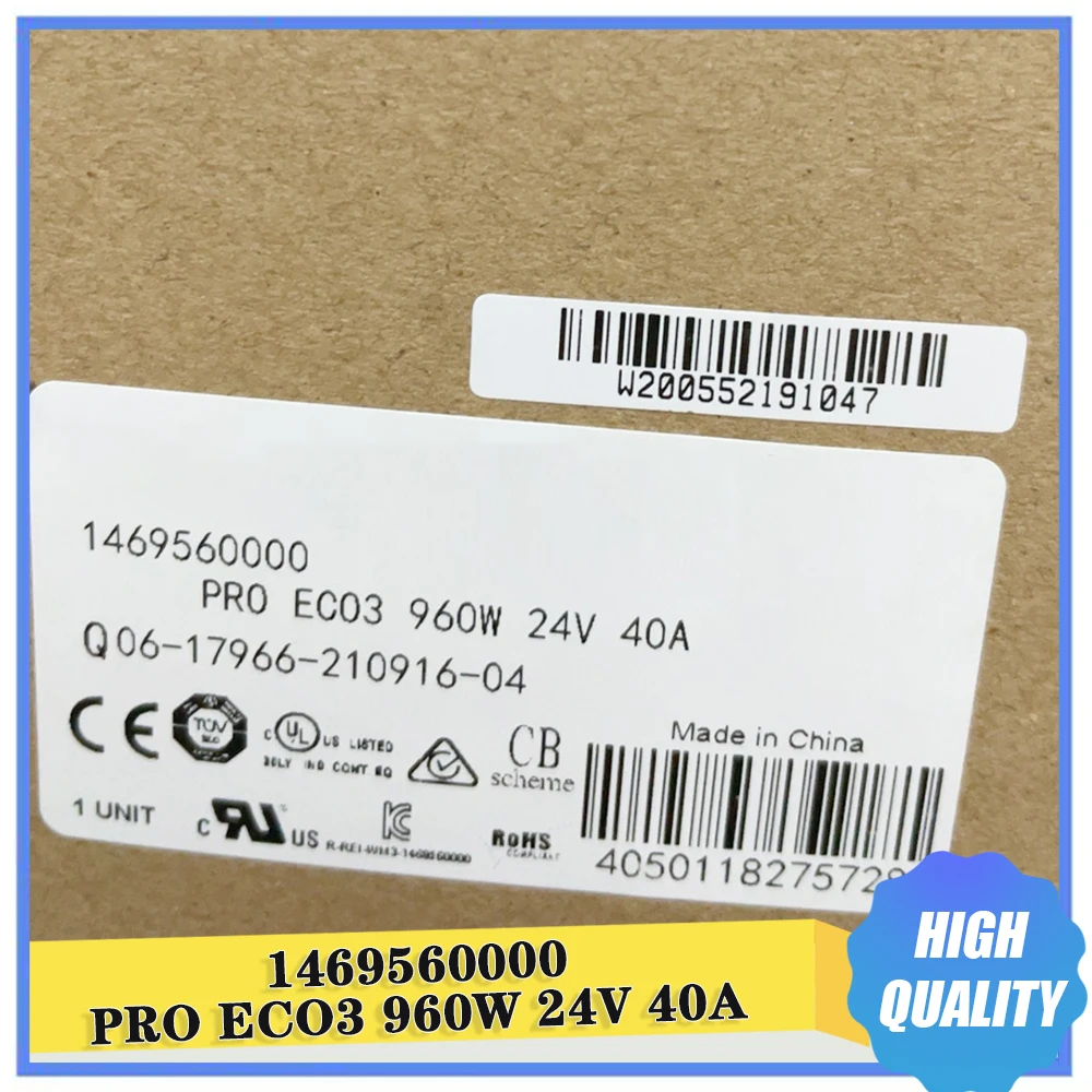 Блок питания PRO ECO3 960W 24V 40A, модуль для установки на DIN-рейку 1469560000
Блок питания PRO ECO3 960W 24V 40A, модуль для установки на DIN-рейку 1469560000