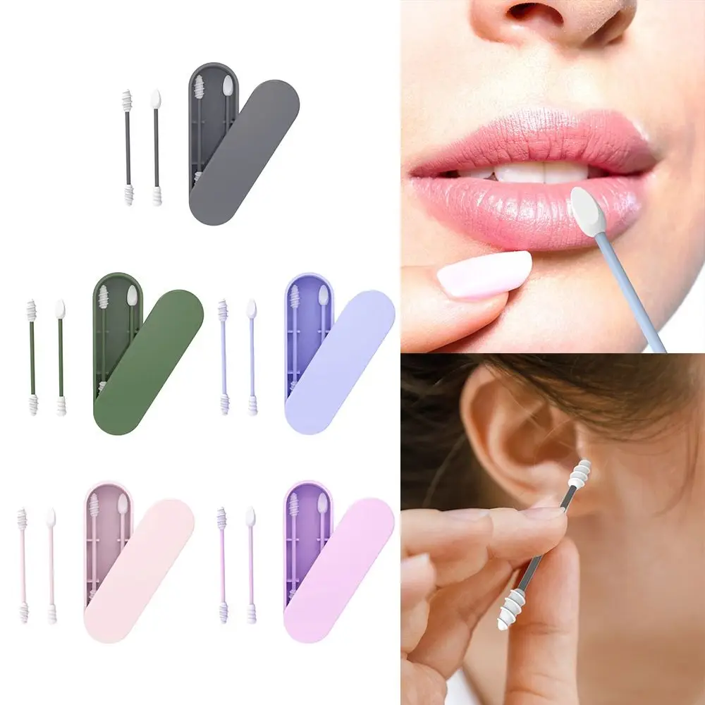 1 Set Reusable Double-end Silicone Cotton Swab Stick Multicolor Waterproof Makeup Cotton Swab Silicone Earpick Daily Life 
1 Set Reusable Double-end Silicone Cotton Swab Stick Multicolor Waterproof Makeup Cotton Swab Silicone Earpick Daily Life