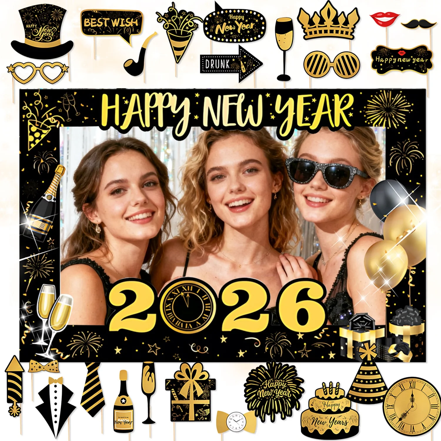 LaVenty с Новым годом 2026 Реквизит для фотосессии для вечеринки 2026 Новогодние фоторамки Украшения для новогодней вечеринки
LaVenty с Новым годом 2026 Реквизит для фотосессии для вечеринки 2026 Новогодние фоторамки Украшения для новогодней вечеринки