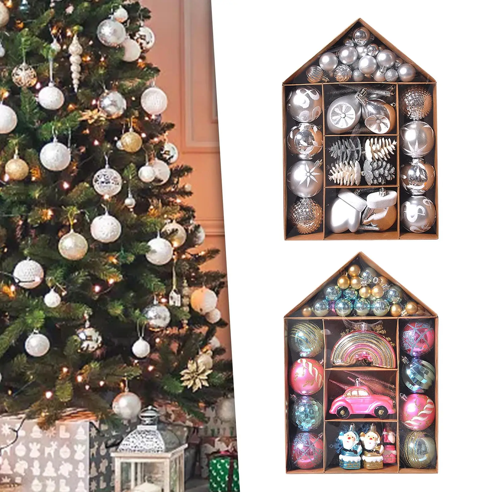 70Pcs Christmas Ball Baubles Hanging Pendants Xmas Tree Decoration Accessories Decorative for Table Centerpieces Lightweight
70Pcs Christmas Ball Baubles Hanging Pendants Xmas Tree Decoration Accessories Decorative for Table Centerpieces Lightweight