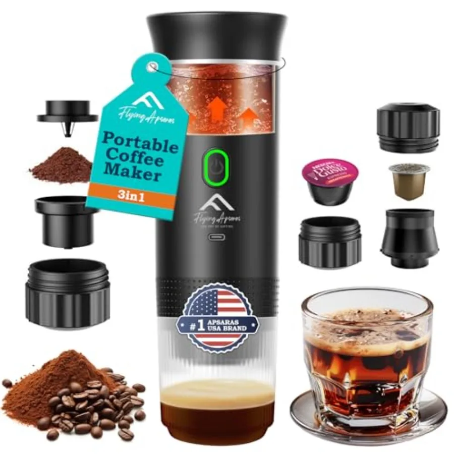 APSARAS USA Portable Coffee Maker for Travel Portable Espresso Maker 20 bar Mini Espresso Machine 3in1 Travel Coffee Maker with
APSARAS USA Portable Coffee Maker for Travel Portable Espresso Maker 20 bar Mini Espresso Machine 3in1 Travel Coffee Maker with