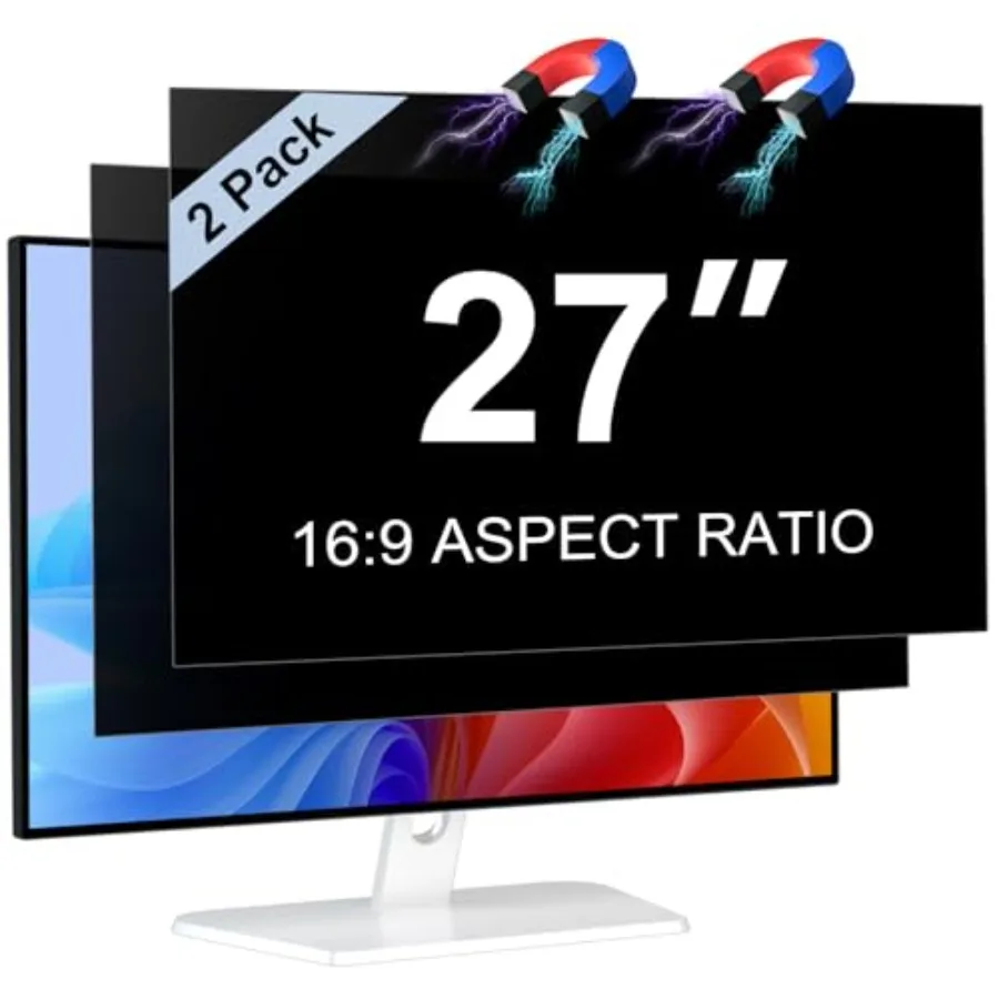 27 Inch Monitor Privacy Screen for 16:9 Widescreen, Magnetic Anti-Glare Blue Light Filter, Removable Black Plastic Shield for E
27 Inch Monitor Privacy Screen for 16:9 Widescreen, Magnetic Anti-Glare Blue Light Filter, Removable Black Plastic Shield for E