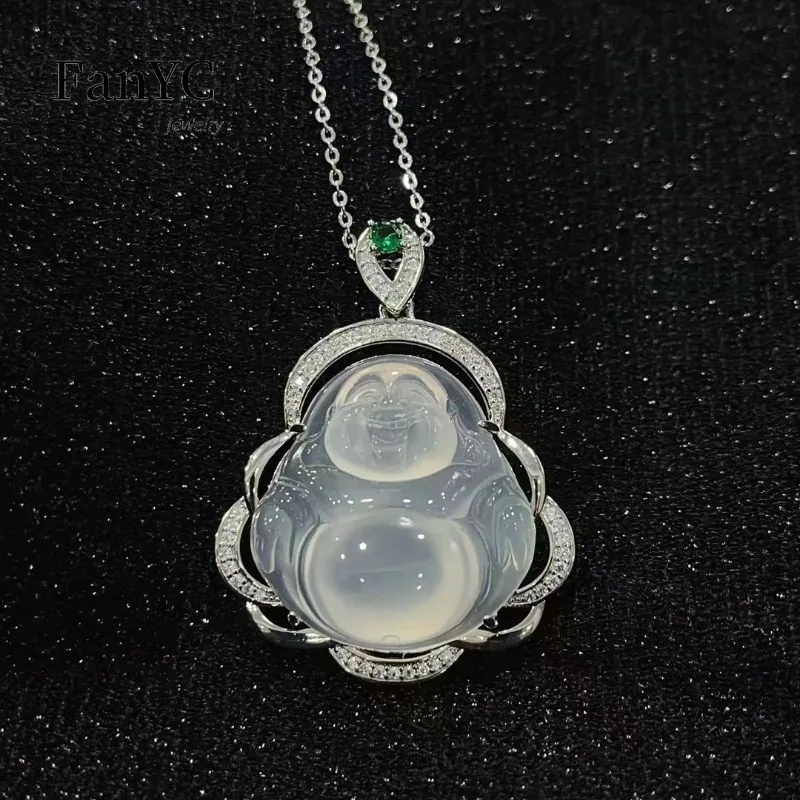 S925 Silver with Smiley Maitreya Buddha Pendant Hand-carved High-grade Exquisite High Ice Chalcedony Necklace Men and Women Gift
S925 Silver with Smiley Maitreya Buddha Pendant Hand-carved High-grade Exquisite High Ice Chalcedony Necklace Men and Women Gift