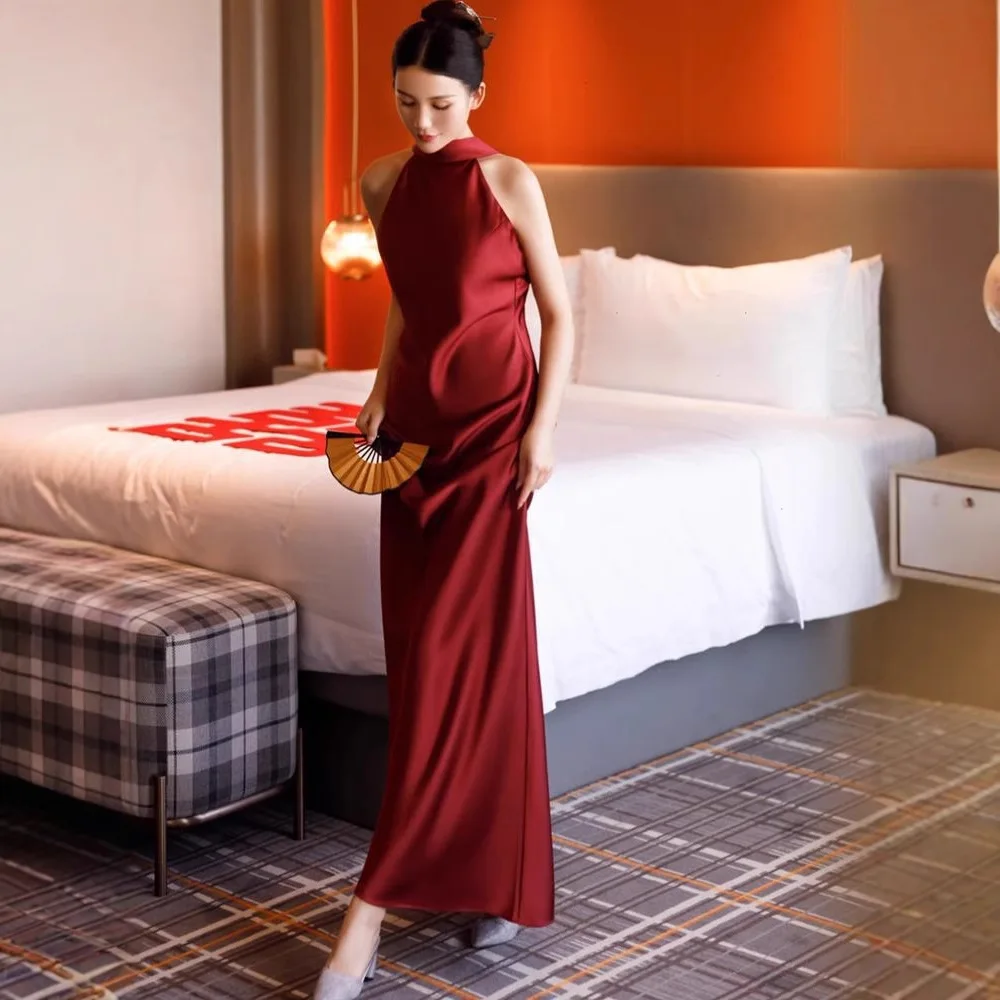 Длинное вечернее платье Ele Long Ne винного цвета для свадьбы, помолвки, ужина, возвращения домой, стройнящее, для подружки невесты, нарядное.
Длинное вечернее платье Ele Long Ne винного цвета для свадьбы, помолвки, ужина, возвращения домой, стройнящее, для подружки невесты, нарядное.