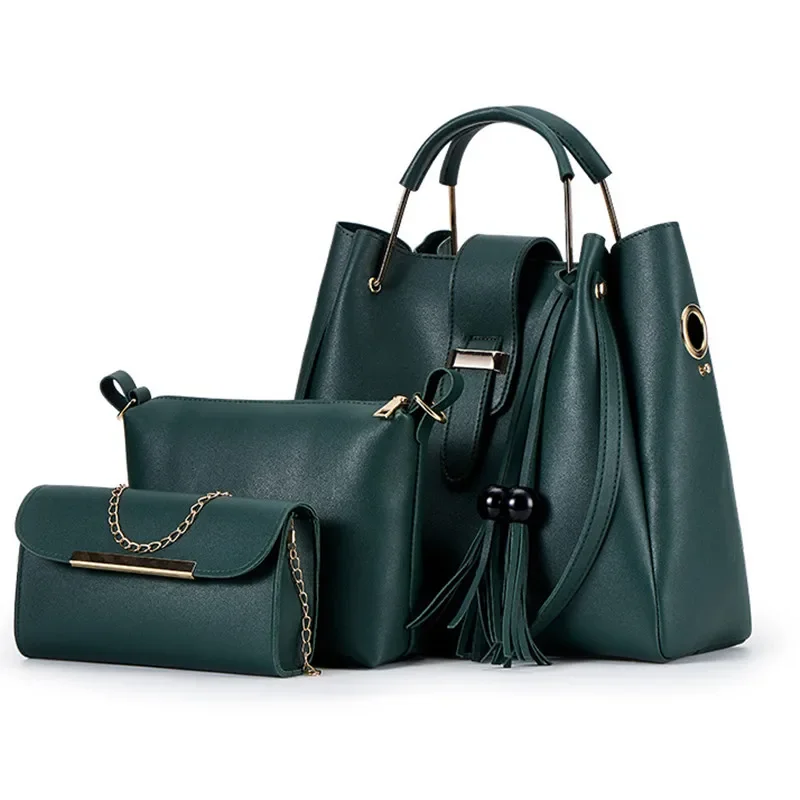 Fashion Women Bucket Handbag Large Capacity PU Leather Shoulder Bag Female Wild 3 Pcs Set Retro Tote Tassel Messenger Bags 2026
Fashion Women Bucket Handbag Large Capacity PU Leather Shoulder Bag Female Wild 3 Pcs Set Retro Tote Tassel Messenger Bags 2026