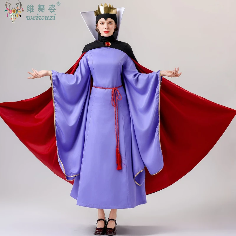 Halloween Carnival Party Anime Fairy Tales Snow White Evil Magic Mirror Queen Cosplay Costume Court Fancy Dress with Headgear
Halloween Carnival Party Anime Fairy Tales Snow White Evil Magic Mirror Queen Cosplay Costume Court Fancy Dress with Headgear