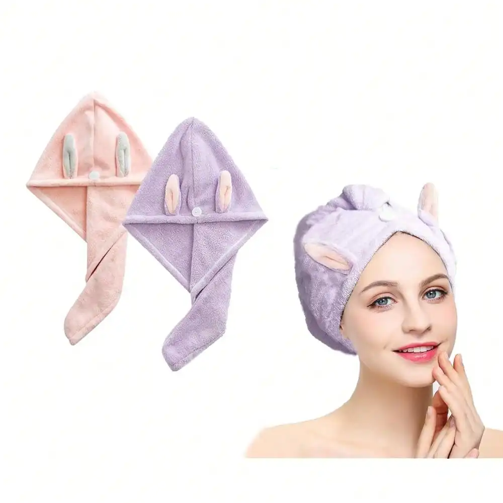 Hair Towel Wrap,(Pink+Purple) Rabbit Ears Turban 2 Pack,Microfibre Hair Towel, Super Absorbent,Hair Drying Towel With Button, Dry Hair Hat, Wrapped Bath Cap,Pink+Purple
Hair Towel Wrap,(Pink+Purple) Rabbit Ears Turban 2 Pack,Microfibre Hair Towel, Super Absorbent,Hair Drying Towel With Button, Dry Hair Hat, Wrapped Bath Cap,Pink+Purple