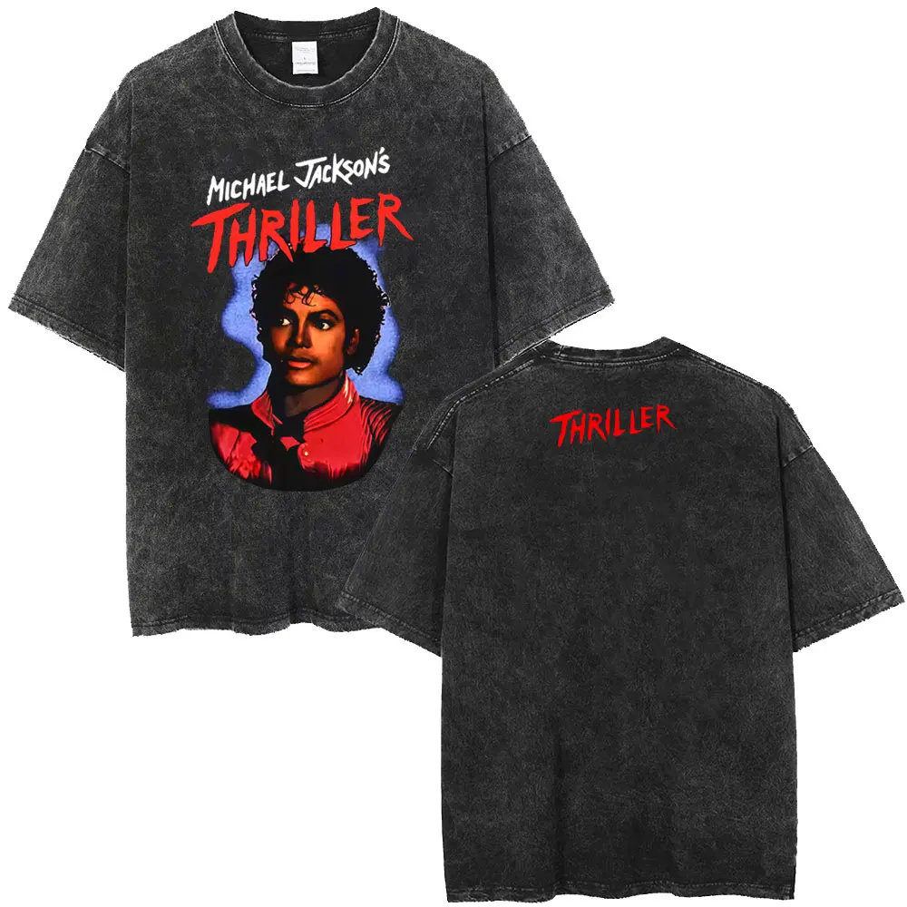 Washed Vintage Michael Jackson Thriller Merch T-shirt Men Women Retro Gothic Rock T-shirts Men's Fashion Oversized Streetwear
Washed Vintage Michael Jackson Thriller Merch T-shirt Men Women Retro Gothic Rock T-shirts Men's Fashion Oversized Streetwear