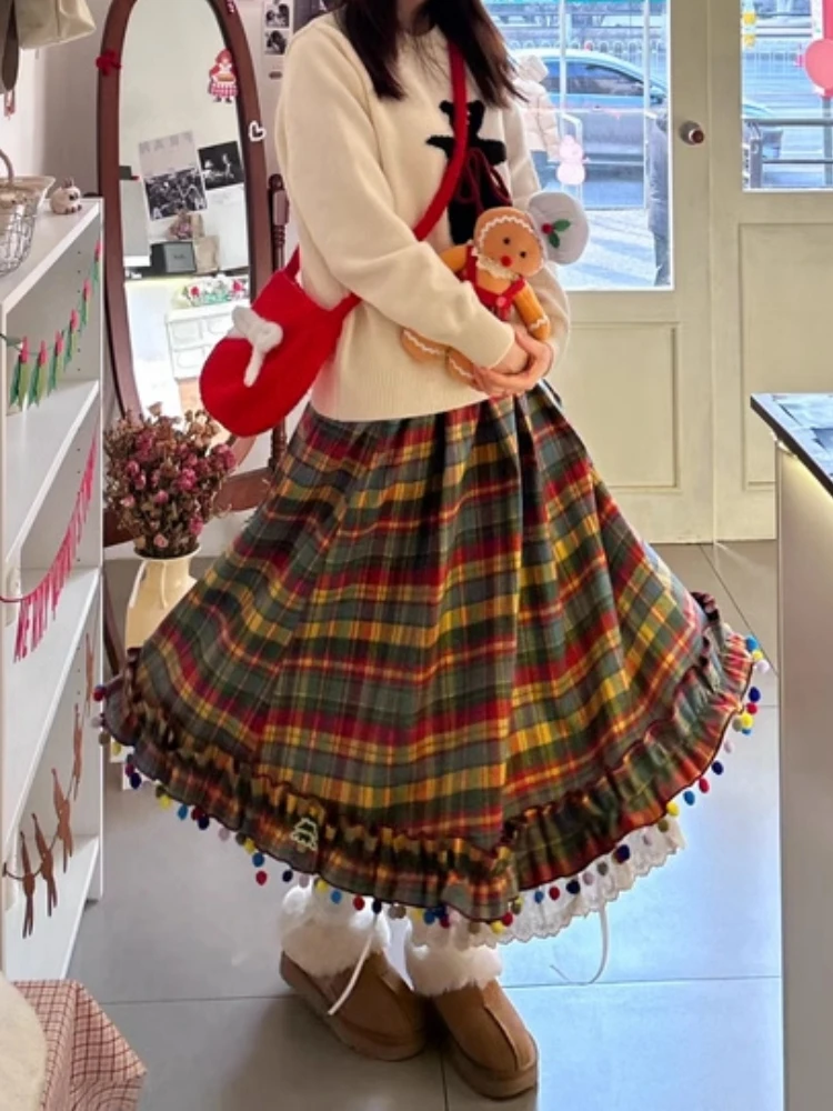 Qiukichonson Mid Long Skirts Womens Rainbow Skirt 2026 Spring Autumn Patchwork Tassel Lolita Elastic Waist Ruffle Plaid Skirts
Qiukichonson Mid Long Skirts Womens Rainbow Skirt 2026 Spring Autumn Patchwork Tassel Lolita Elastic Waist Ruffle Plaid Skirts