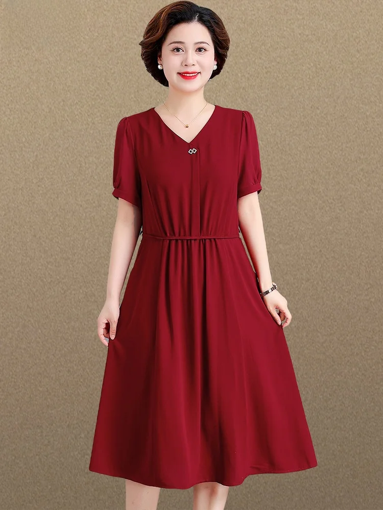 Fashionable Summer Dress Wedding Matron of Elegant Long Skirt for Women Age 40-49 Polyester Fiber Standard Size
Fashionable Summer Dress Wedding Matron of Elegant Long Skirt for Women Age 40-49 Polyester Fiber Standard Size