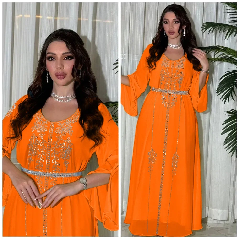 Muslim Women Chiffon Abaya Diamonds Maxi Dress Eid Ramadan Dubai Turkey Kaftan Gown Islam Clothing Jalabiya Marocain Robe Arab
Muslim Women Chiffon Abaya Diamonds Maxi Dress Eid Ramadan Dubai Turkey Kaftan Gown Islam Clothing Jalabiya Marocain Robe Arab