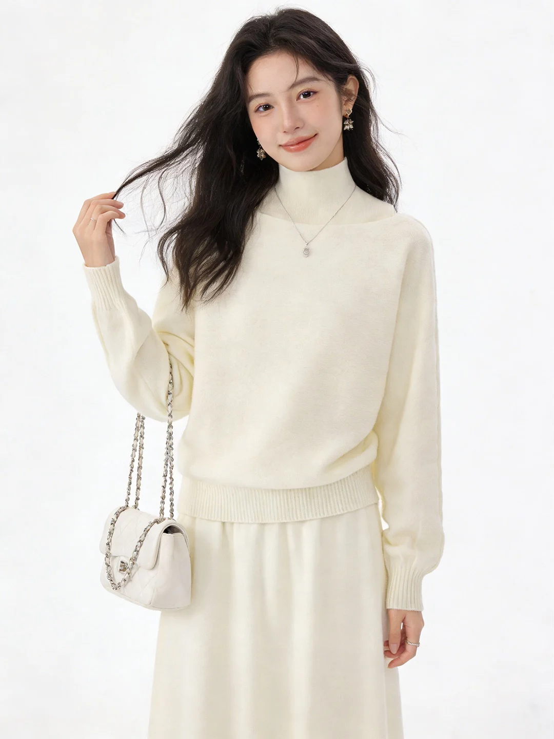 Soft Batwing Sleeve Knitted Set Casual High Waist Skirt And Top Ensemble Korean Style Fashionable Drapey Innerwear Combo
Soft Batwing Sleeve Knitted Set Casual High Waist Skirt And Top Ensemble Korean Style Fashionable Drapey Innerwear Combo