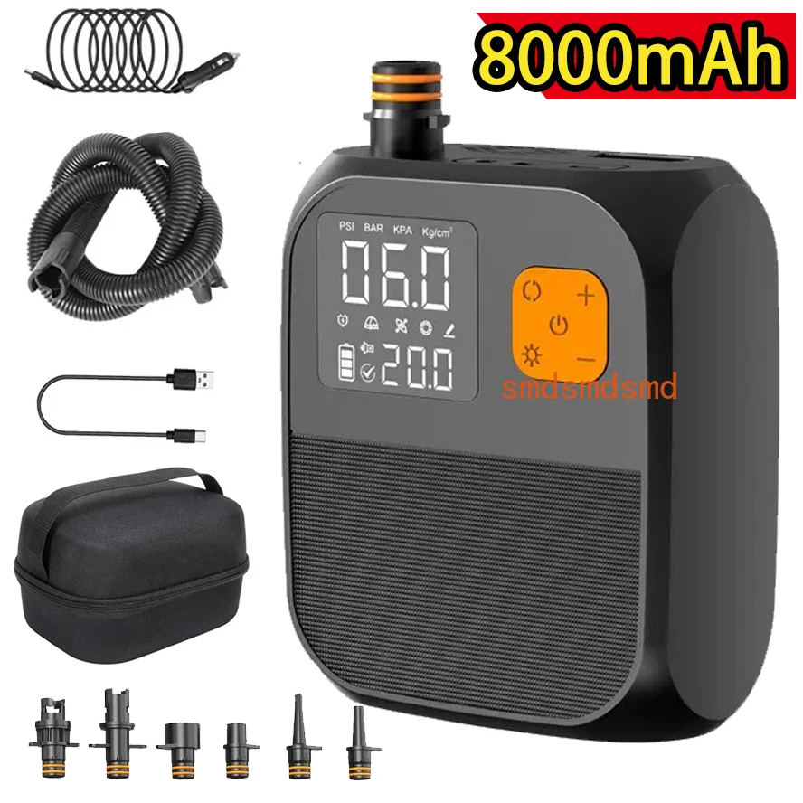 8000mah Touch screening Electric paddlepump 20psi Pump Two-Stage Inflator, Sup For Kayaks, Sails, Sup Electric Equipment 
8000mah Touch screening Electric paddlepump 20psi Pump Two-Stage Inflator, Sup For Kayaks, Sails, Sup Electric Equipment