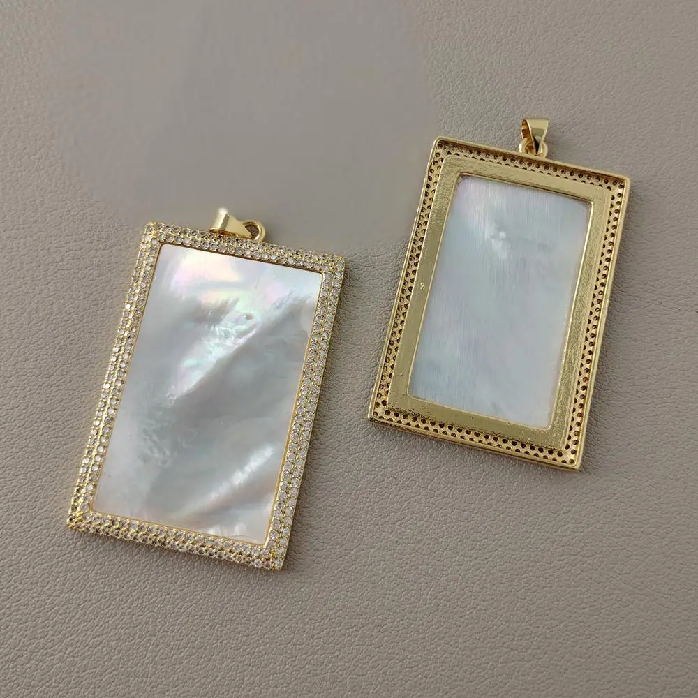 5Pcs White Sea Shell Pendant Rectangle Cz Pave Pendant Charm Fashion Jewelry
5Pcs White Sea Shell Pendant Rectangle Cz Pave Pendant Charm Fashion Jewelry