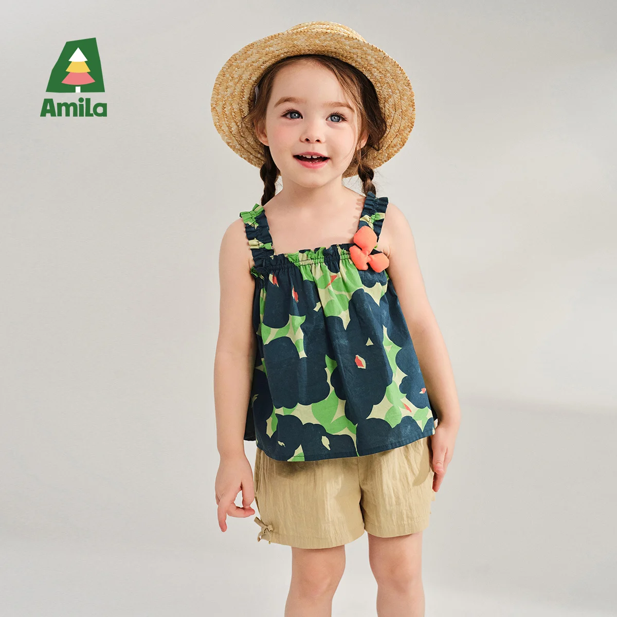 Amila Baby Set 2025 Summer New Casual Fashionable Refreshing Flower Pattern Loose Straps&Shorts Comfortable Retro Style Clothing
Amila Baby Set 2025 Summer New Casual Fashionable Refreshing Flower Pattern Loose Straps&Shorts Comfortable Retro Style Clothing