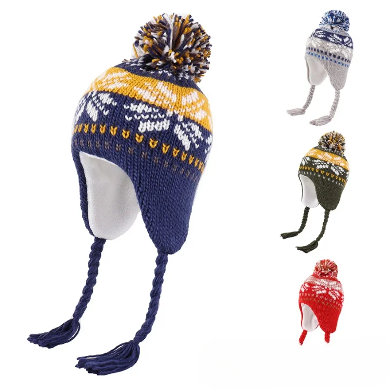 Snowflake Knitted Hat for Women Outdoor Warm Ear Protection Hair Ball Hat Winter Hats for Girl Baby Caps for Girl Шапка Детская
Snowflake Knitted Hat for Women Outdoor Warm Ear Protection Hair Ball Hat Winter Hats for Girl Baby Caps for Girl Шапка Детская