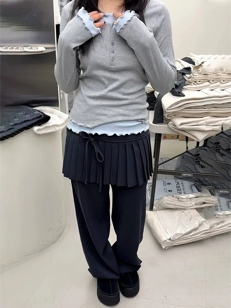Summer 2026 Dongdaemun Long Sleeve T-Shirt Top Skirt Pants Set Casual Cotton High Waist round Neck Slim Fit Korean Style
Summer 2026 Dongdaemun Long Sleeve T-Shirt Top Skirt Pants Set Casual Cotton High Waist round Neck Slim Fit Korean Style