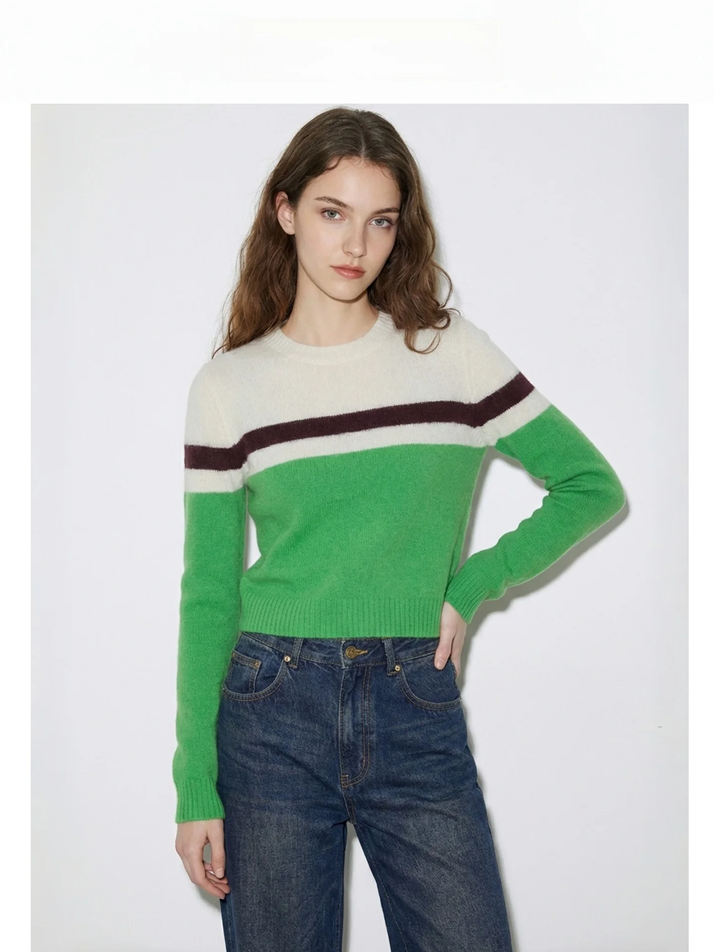 Retro Color Blo Striped Woolen Sweater Women's ort oulder Long Sve Knitted Top Casual Sle Loose Fit Winter Faion
Retro Color Blo Striped Woolen Sweater Women's ort oulder Long Sve Knitted Top Casual Sle Loose Fit Winter Faion