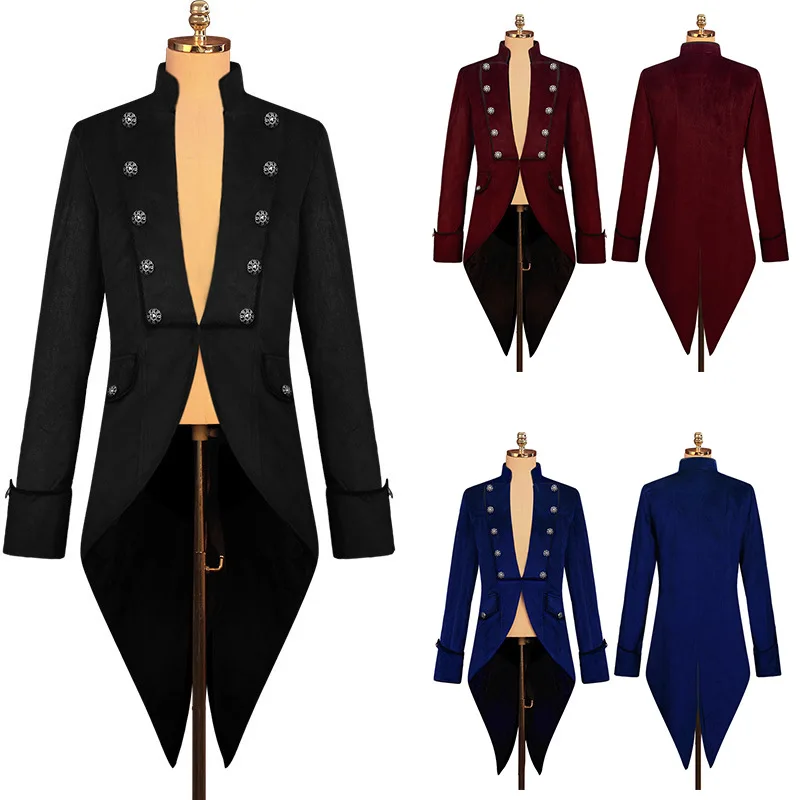 New Halloween Tailcoat Medieval Retro Costume Punk Men's Coat Performance Clothes Ethnic Stage Costume Men's Tailcoat
New Halloween Tailcoat Medieval Retro Costume Punk Men's Coat Performance Clothes Ethnic Stage Costume Men's Tailcoat