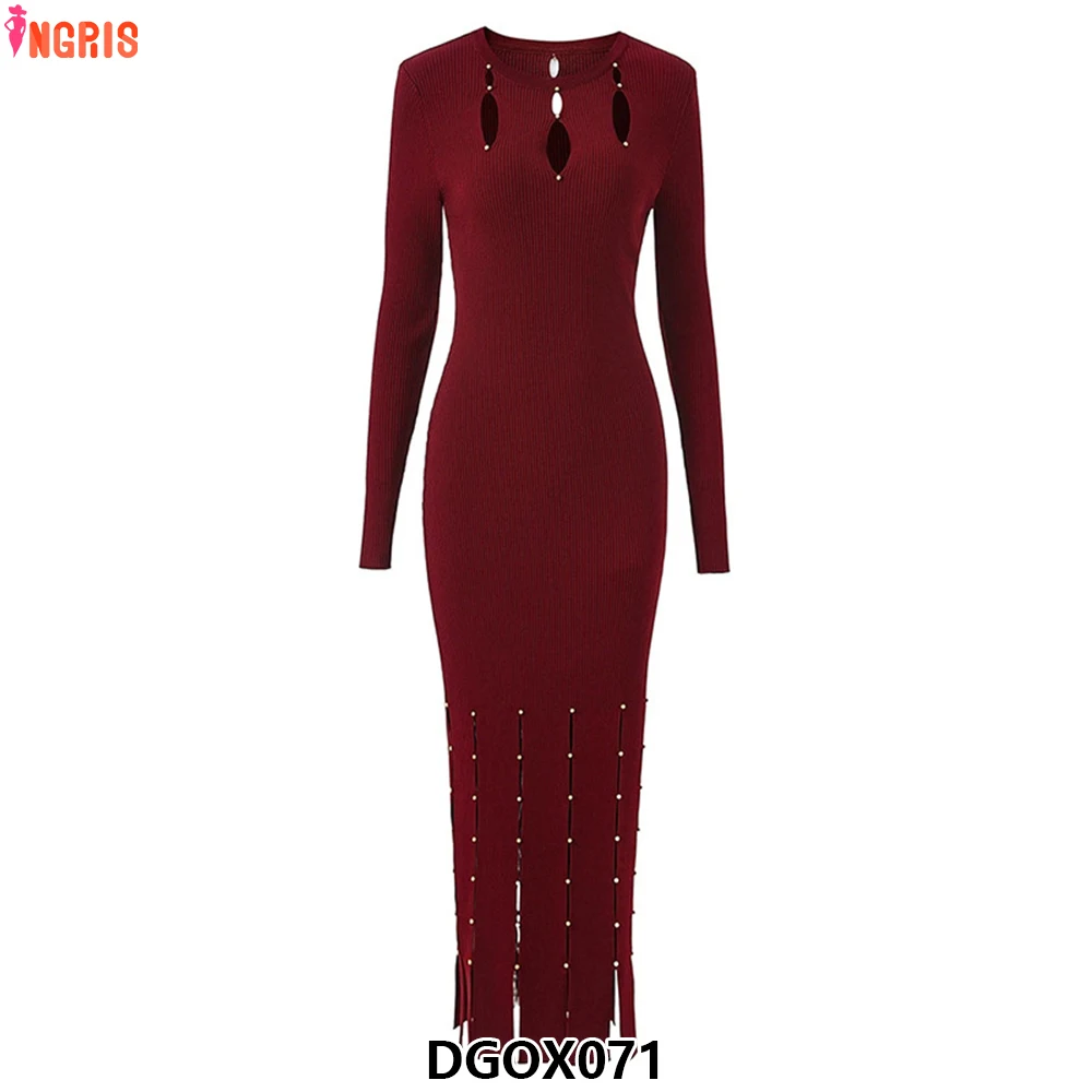 High Quality Sexy Slim Long Dress 2025 New Round Neck Hollow Out Knitted Red Elegant Party Dress-DGOX071
High Quality Sexy Slim Long Dress 2025 New Round Neck Hollow Out Knitted Red Elegant Party Dress-DGOX071