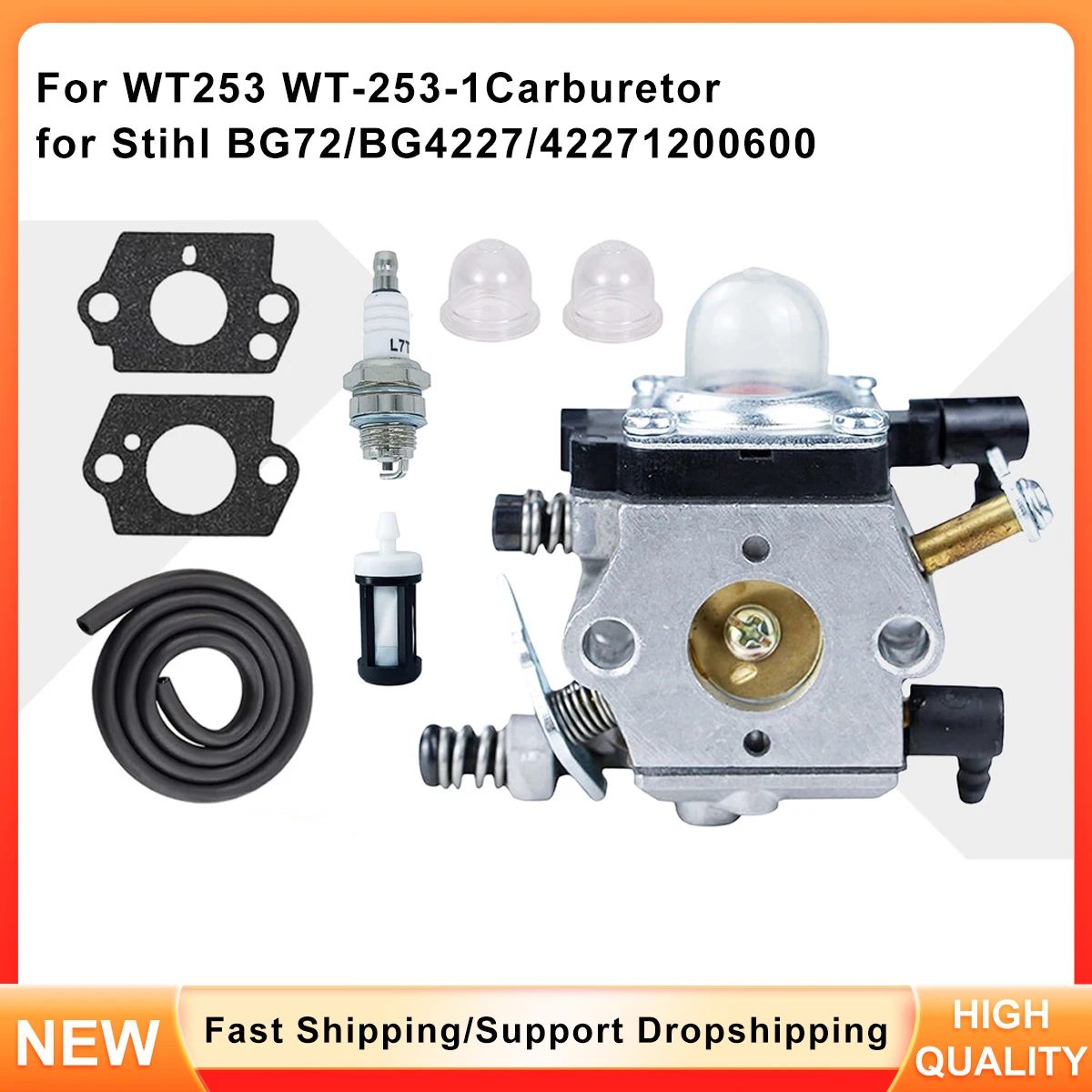 Carburetor WT253 WT-253-1 for Stihl BG72 BG4227 Blower, Replaces 42271200600
Carburetor WT253 WT-253-1 for Stihl BG72 BG4227 Blower, Replaces 42271200600