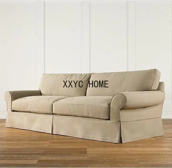 French Retro Furniture Linen Removable and Washable Double Sofa down Three-Seat Sofa
French Retro Furniture Linen Removable and Washable Double Sofa down Three-Seat Sofa