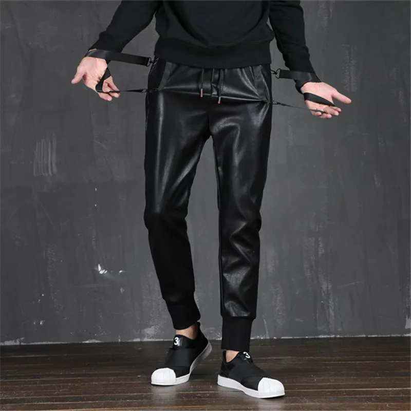2024 Men's High Elastic Waist Leather Pants Youth Windproof Waterproof Harem Feet Pu Leather Pants
2024 Men's High Elastic Waist Leather Pants Youth Windproof Waterproof Harem Feet Pu Leather Pants