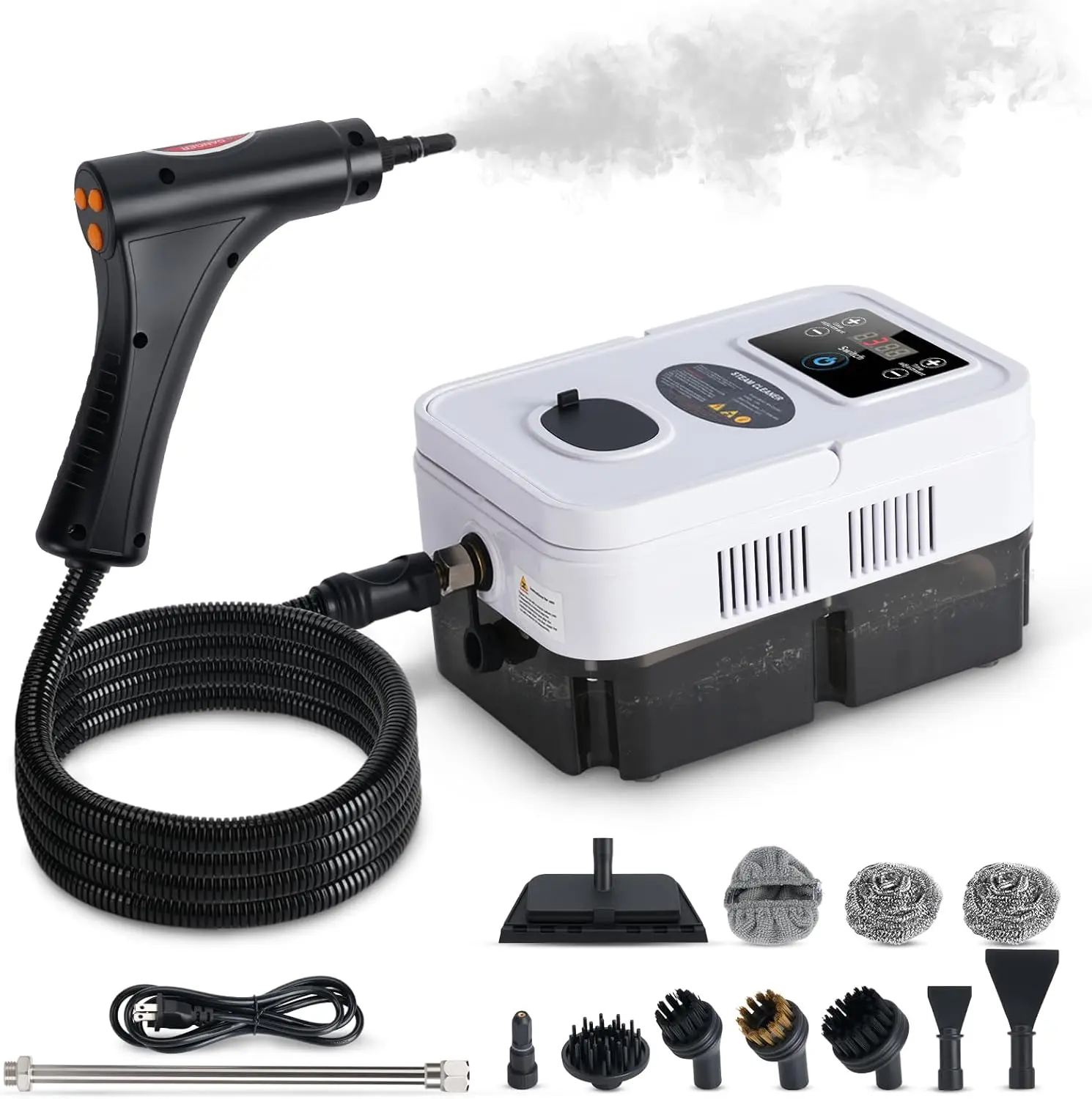 Portable Handheld Steamer for Home & Car Cleaning, 15s Heat-Up, Large Tank, 221°F Sanitizing Steam Cleaner for Grime, Grease, Ti
Portable Handheld Steamer for Home & Car Cleaning, 15s Heat-Up, Large Tank, 221°F Sanitizing Steam Cleaner for Grime, Grease, Ti