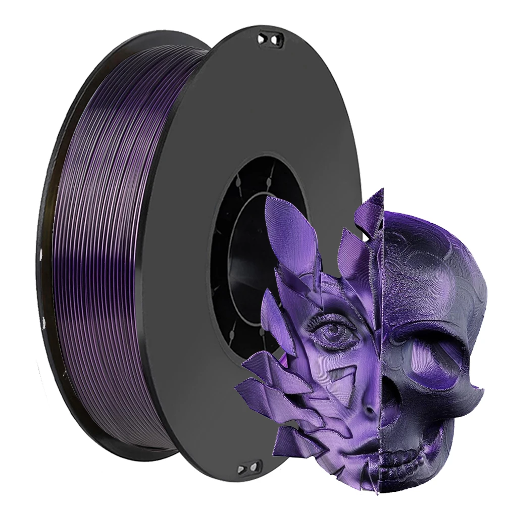 Двухцветная нить для 3D-принтера 1,75 мм PLA Silk Black Purple для 3D-печати Материал Волшебная сублимация Duotone Dual Color Pla 1 кг
Двухцветная нить для 3D-принтера 1,75 мм PLA Silk Black Purple для 3D-печати Материал Волшебная сублимация Duotone Dual Color Pla 1 кг