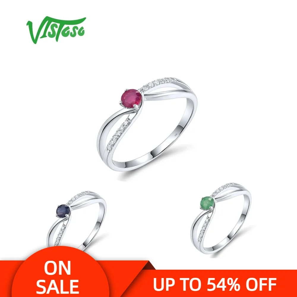 VISTOSO Prue 14K 585 White Gold Ring For Women Sparkling Diamonds Emerald Blue Sapphire Ruby Simple Daily Wear Fine Jewelry
VISTOSO Prue 14K 585 White Gold Ring For Women Sparkling Diamonds Emerald Blue Sapphire Ruby Simple Daily Wear Fine Jewelry