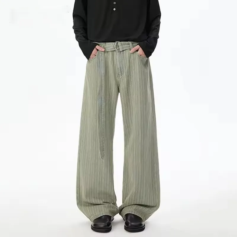 Korean Style Men's Denim Jeans Vertical Stripe Contrast Color Belt Design Trousers Niche Straight Leg Male Jeans
Korean Style Men's Denim Jeans Vertical Stripe Contrast Color Belt Design Trousers Niche Straight Leg Male Jeans