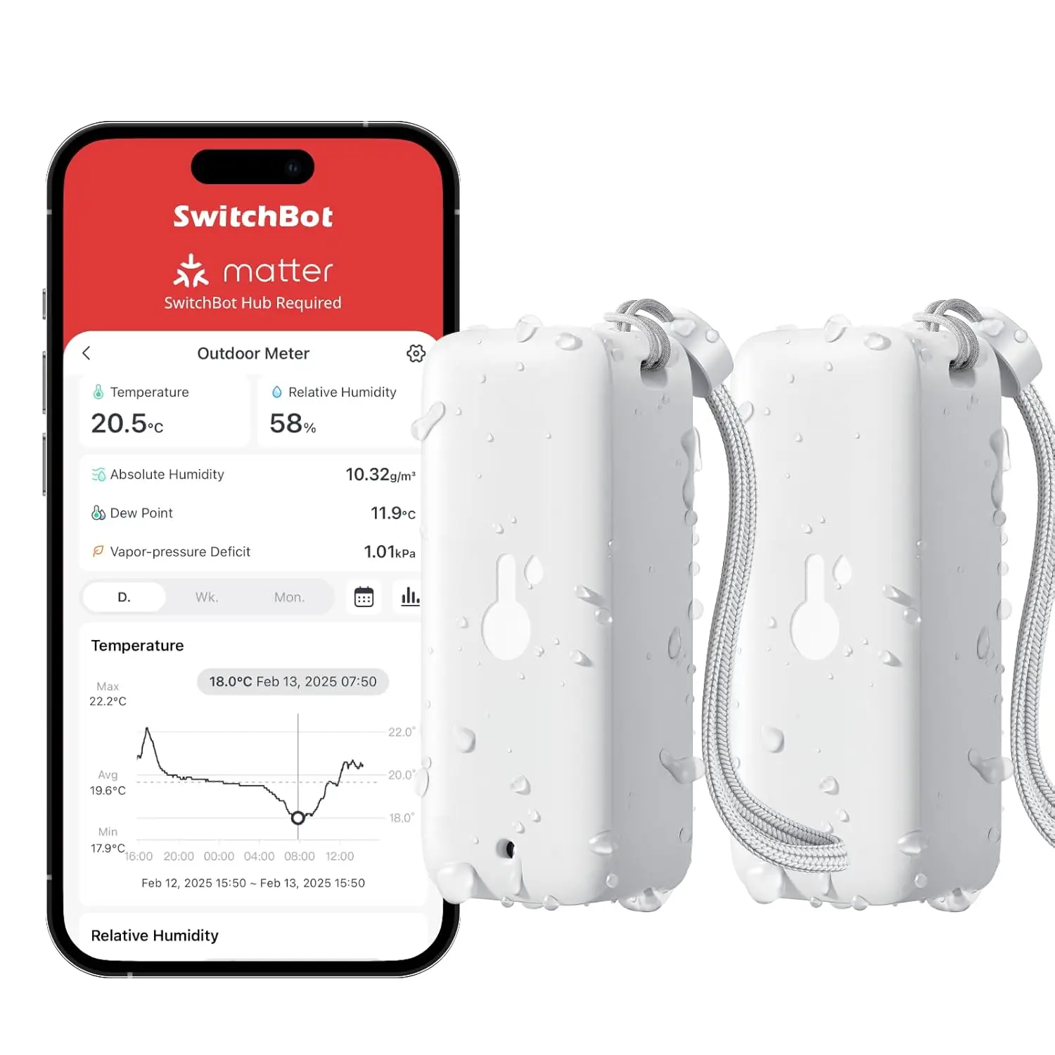 Термометр-гигрометр Bluetooth, датчик влажности в помещении и на открытом воздухе IP65 с управлением через приложение, диапазон 394 фута, срок службы батареи 2 года (2
Термометр-гигрометр Bluetooth, датчик влажности в помещении и на открытом воздухе IP65 с управлением через приложение, диапазон 394 фута, срок службы батареи 2 года (2
