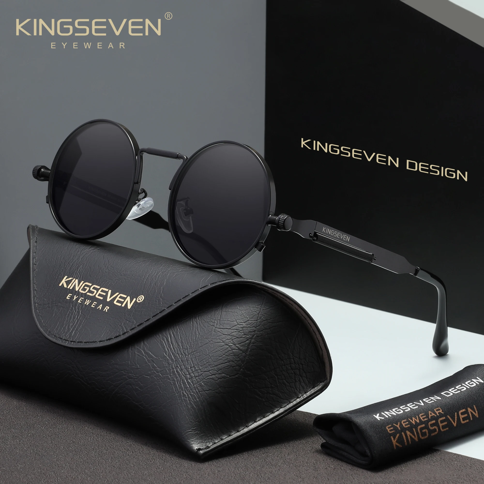 KINGSEVEN брендовые солнцезащитные очки в стиле стимпанк, поляризационные UV400, мужские очки для вождения, женские очки в круглой оправе, повседневные модные уличные очки в стиле ретро
KINGSEVEN брендовые солнцезащитные очки в стиле стимпанк, поляризационные UV400, мужские очки для вождения, женские очки в круглой оправе, повседневные модные уличные очки в стиле ретро