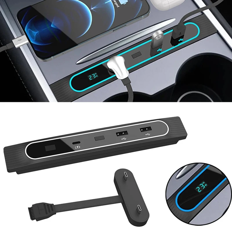 Docking Station For Tesla Model 3 Model Y 2020-2023 Quick Charger Intelligent USB Shunt Hub Charging Data Accessories Parts
Docking Station For Tesla Model 3 Model Y 2020-2023 Quick Charger Intelligent USB Shunt Hub Charging Data Accessories Parts