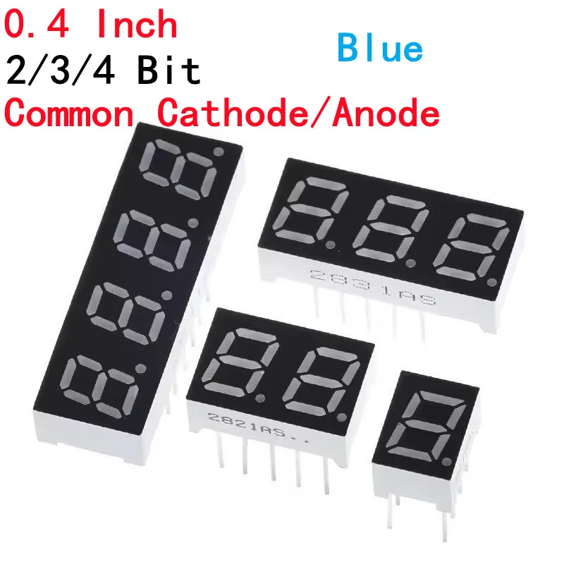 5pcs 0.4Inch Digital tube Common Anode Cathode Blue 2 3 4 Bit digital Tube high-brightness Blue LED Display 7 segment
5pcs 0.4Inch Digital tube Common Anode Cathode Blue 2 3 4 Bit digital Tube high-brightness Blue LED Display 7 segment
