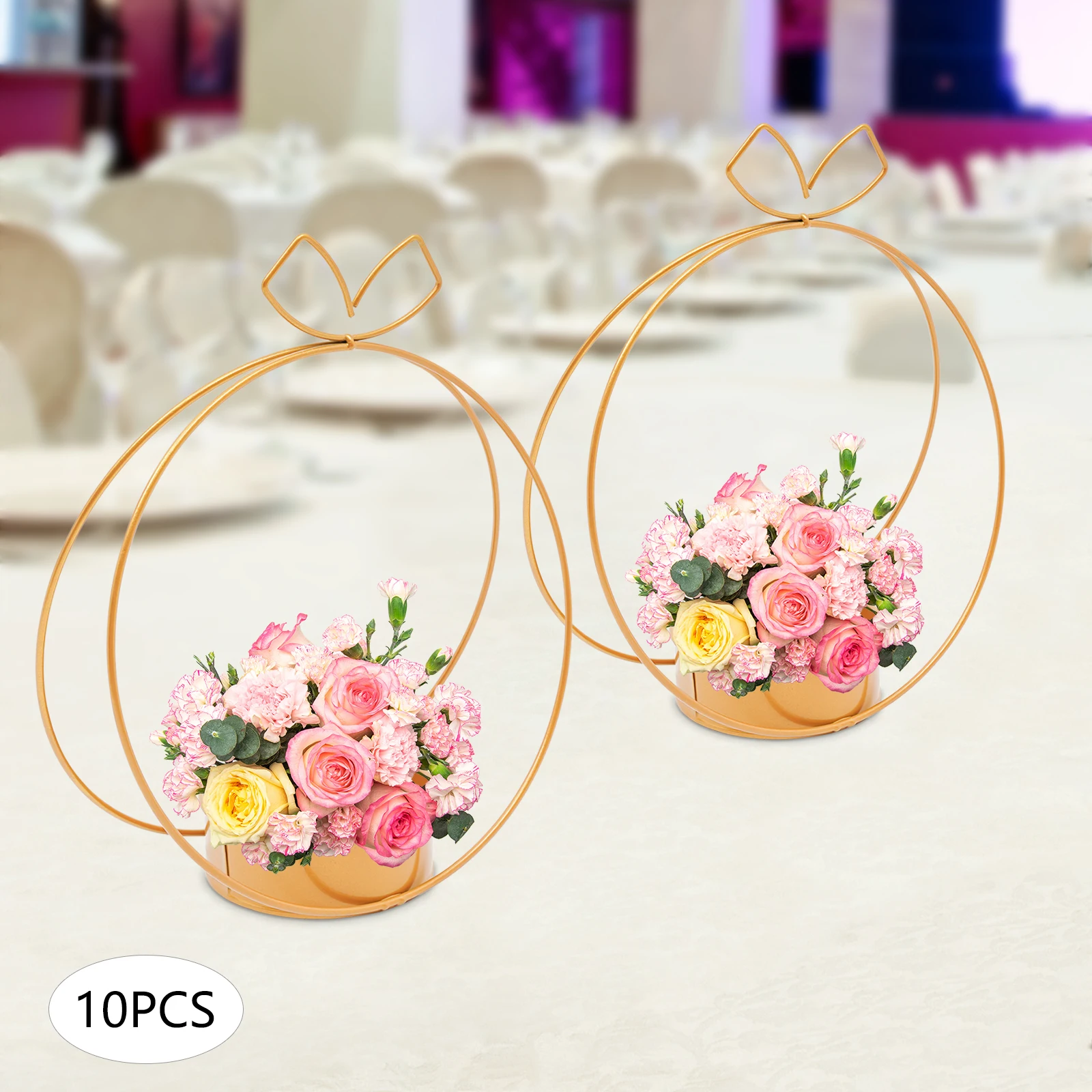 10 Pcs Gold Metal Geometric Tall Centerpiece Vases, Wedding & Event Decor, Sturdy Flower Stands with Table Display Plates 
10 Pcs Gold Metal Geometric Tall Centerpiece Vases, Wedding & Event Decor, Sturdy Flower Stands with Table Display Plates