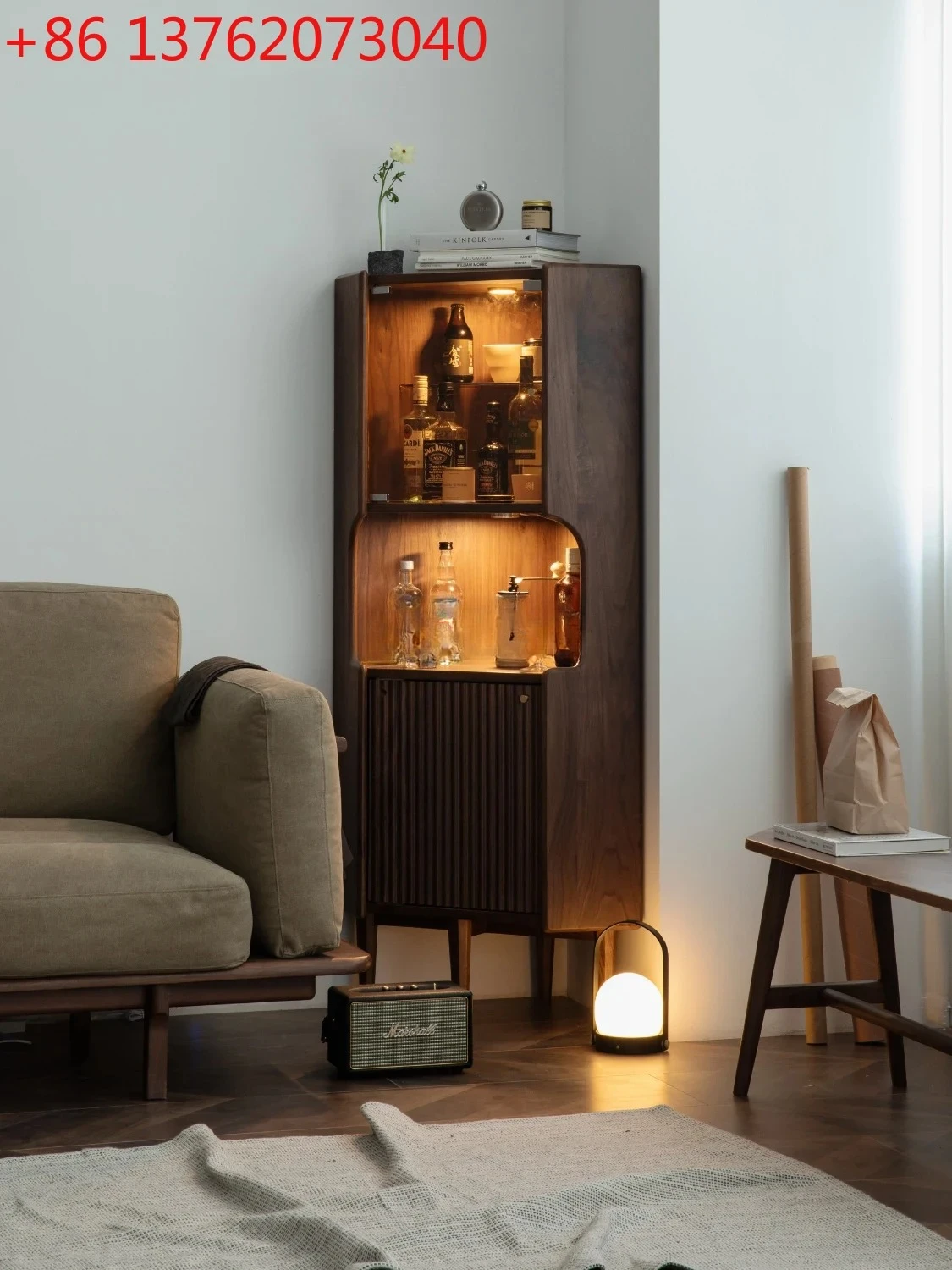 Retro dianshan black walnut solid wood wine cabinet Nordic living room corner corner cabinet
Retro dianshan black walnut solid wood wine cabinet Nordic living room corner corner cabinet