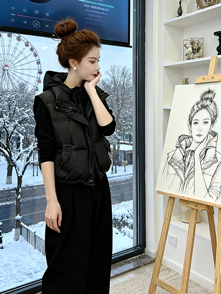 Sli Agel Thiened Svel Stand Collar Vest Outerwear Women Winter New Faion Versatile High Quali Cotton Clothes
Sli Agel Thiened Svel Stand Collar Vest Outerwear Women Winter New Faion Versatile High Quali Cotton Clothes