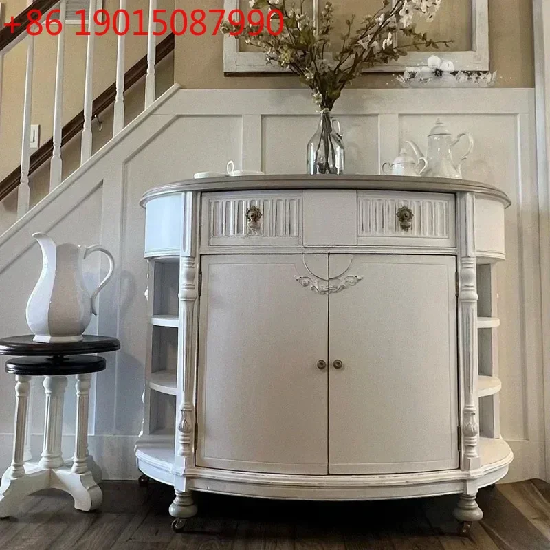 American solid wood foyer entrance cabinet wall decorative cabinet retro old dining side cabinet
American solid wood foyer entrance cabinet wall decorative cabinet retro old dining side cabinet