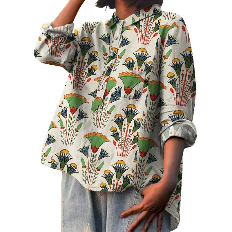 Fashion Long Sleeve Floral Print Shirts Women Spring Summer Buttons Casual Women's Tops And Blouses Elegant Top Femme Shirt
Fashion Long Sleeve Floral Print Shirts Women Spring Summer Buttons Casual Women's Tops And Blouses Elegant Top Femme Shirt