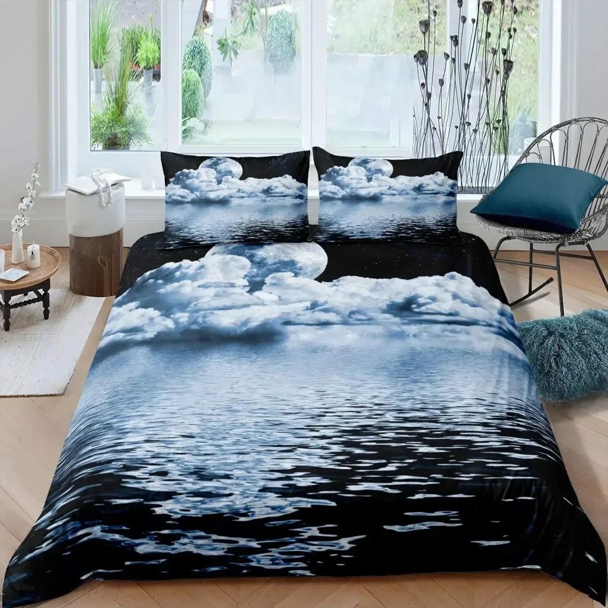Deep Ocean Duvet Cover,Seawater Bright Moon At Sea Starry Night Sky Galaxy Summer Hawaiian Holiday Comforter Cover,Bedding Set
Deep Ocean Duvet Cover,Seawater Bright Moon At Sea Starry Night Sky Galaxy Summer Hawaiian Holiday Comforter Cover,Bedding Set