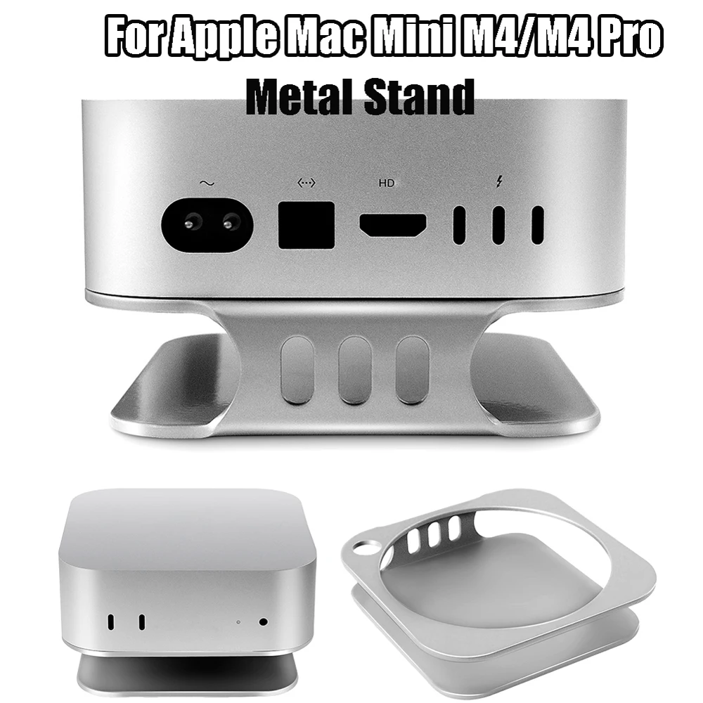 Metal Stand for Apple Mac Mini M4/M4 Pro Metal Mount Ventilation Dissipation Cooling Desktop Desktop Base Holder Accessroy 
Metal Stand for Apple Mac Mini M4/M4 Pro Metal Mount Ventilation Dissipation Cooling Desktop Desktop Base Holder Accessroy