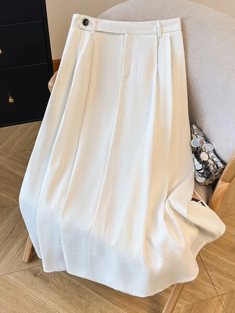 White High Waist A-Line Midi Skirt Women's Summer New Skin-friendly Breathable Korean Style Commute Casual Pear Shape
White High Waist A-Line Midi Skirt Women's Summer New Skin-friendly Breathable Korean Style Commute Casual Pear Shape