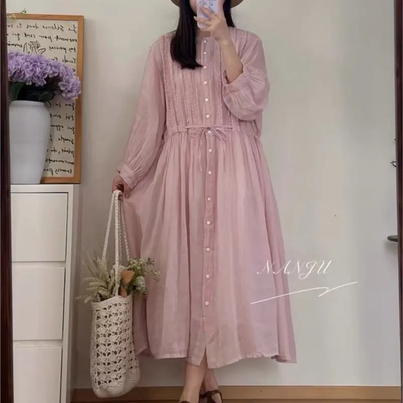 Johnature Summer Ramie Patchwork Lace-up Dresses 2025 New Casual Thin O-neck Full Sleeve Loose Women Dresses
Johnature Summer Ramie Patchwork Lace-up Dresses 2025 New Casual Thin O-neck Full Sleeve Loose Women Dresses