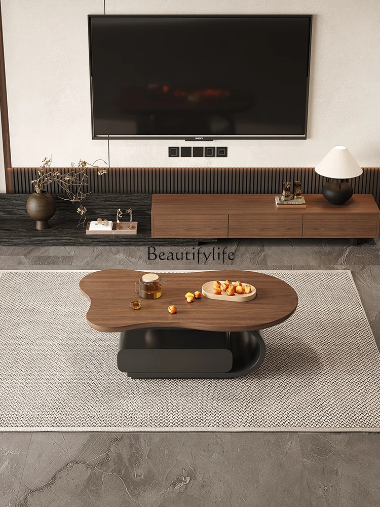 Vintage Style Solid Wood Coffee Table for Living Room, Modern Minimalist Designer Irregular Black Coffee Table
Vintage Style Solid Wood Coffee Table for Living Room, Modern Minimalist Designer Irregular Black Coffee Table
