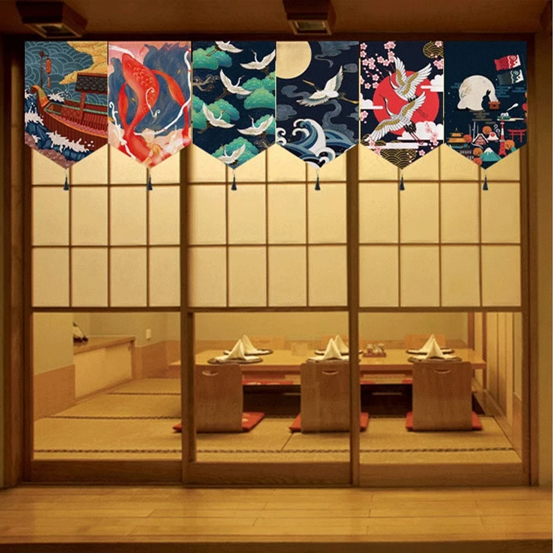 Japanese Style Hanging Curtain Pennant Sushi Restaurant Decor Short Curtain Kitchen Noren Doorway Bedroom Hang Flag Vintage
Japanese Style Hanging Curtain Pennant Sushi Restaurant Decor Short Curtain Kitchen Noren Doorway Bedroom Hang Flag Vintage