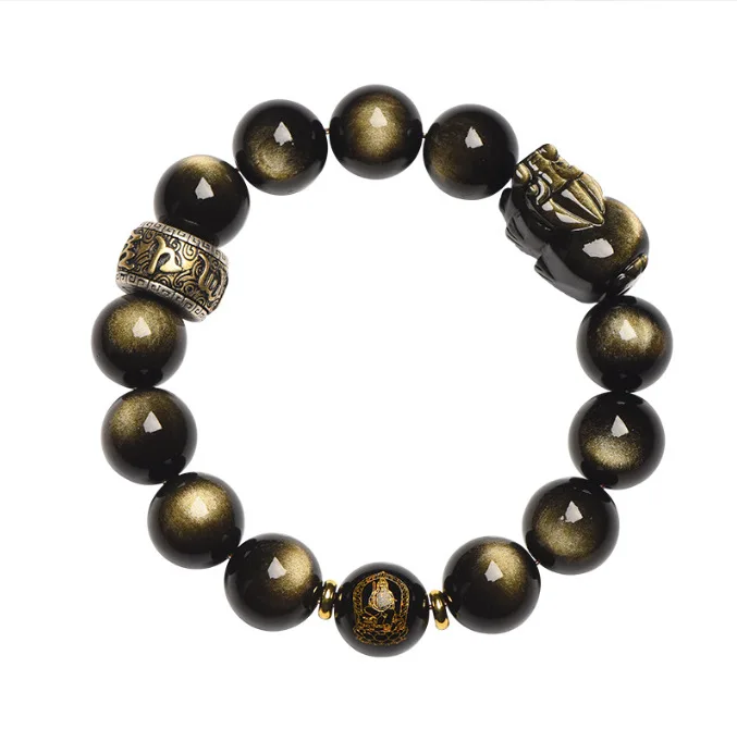 Obsidian Bracelets for Men Golden Obsidian Pixiu Bracelets for Women Couples Buddhist Beads for Good Luck Blessings Gifts
Obsidian Bracelets for Men Golden Obsidian Pixiu Bracelets for Women Couples Buddhist Beads for Good Luck Blessings Gifts