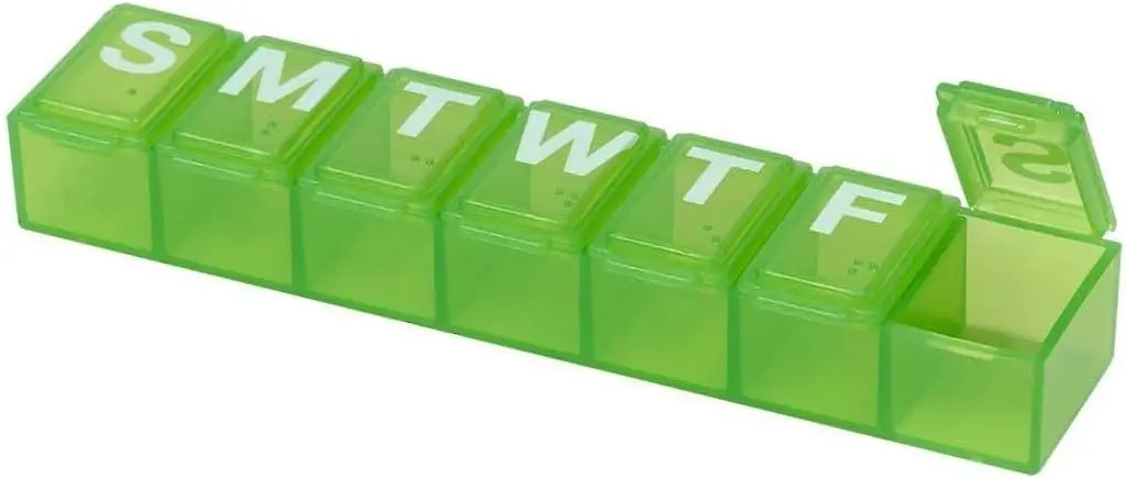 Weekly Pill Organizer 7 Day, Small Travel Medicine Case, BPA Free, Assorted Color
Weekly Pill Organizer 7 Day, Small Travel Medicine Case, BPA Free, Assorted Color