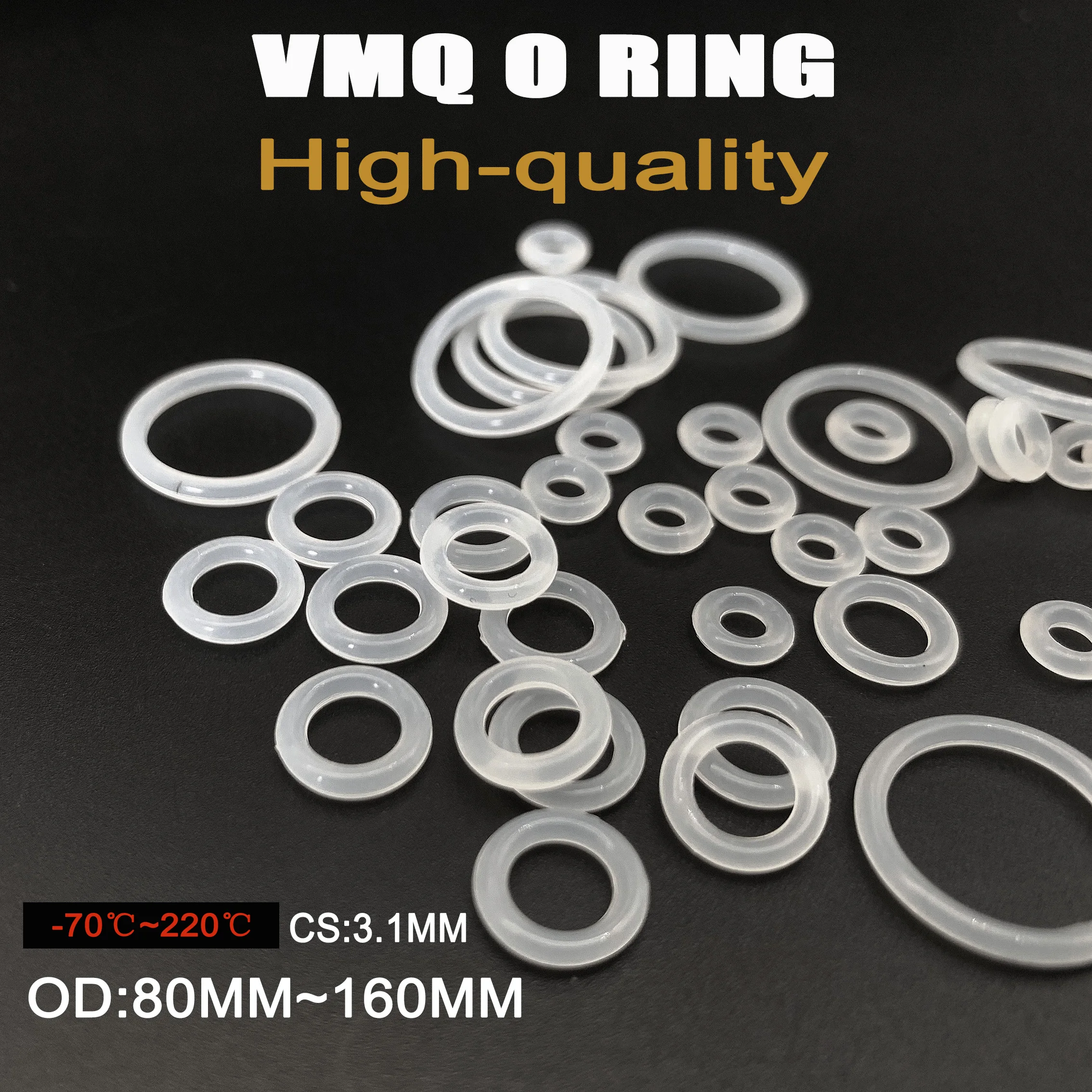 10Pcs CS 3.1mm OD 80mm ~ 160mm Silicone Ring Gaskets VMQ White Food Grade Waterproof Washer Rubber Silicone Gasket Rubber O-Ring
10Pcs CS 3.1mm OD 80mm ~ 160mm Silicone Ring Gaskets VMQ White Food Grade Waterproof Washer Rubber Silicone Gasket Rubber O-Ring